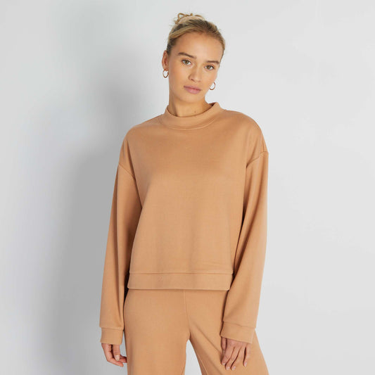 Ribbed sweatshirt MACAROON