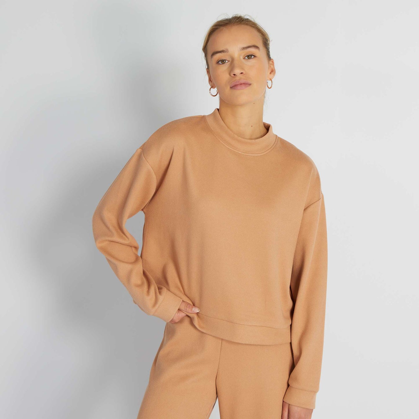 Ribbed sweatshirt MACAROON