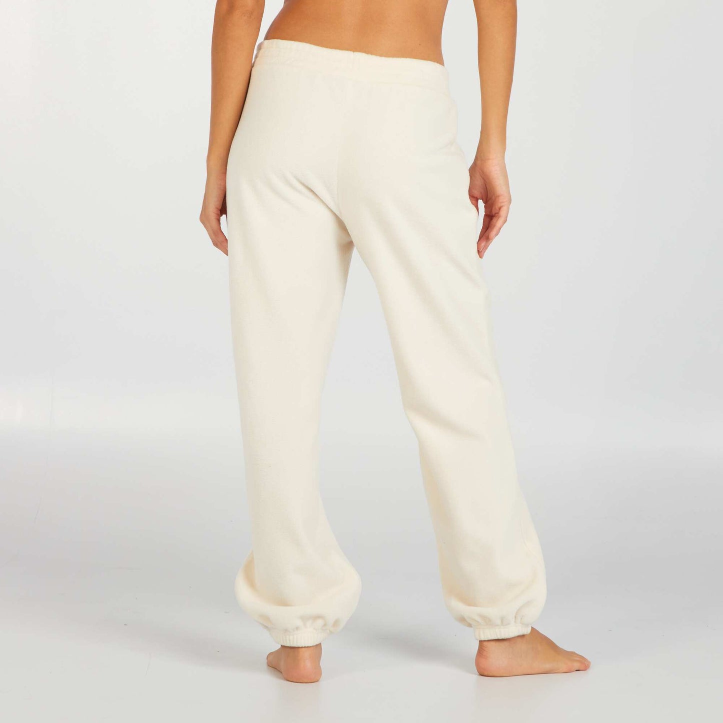 Fleece fabric pyjama bottoms WHITE EGG