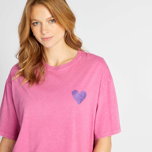 Printed jersey T-shirt PINKHEART