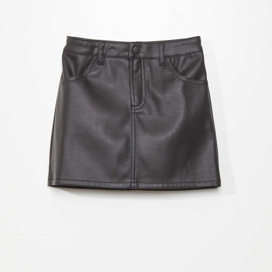 Faux leather skirt black