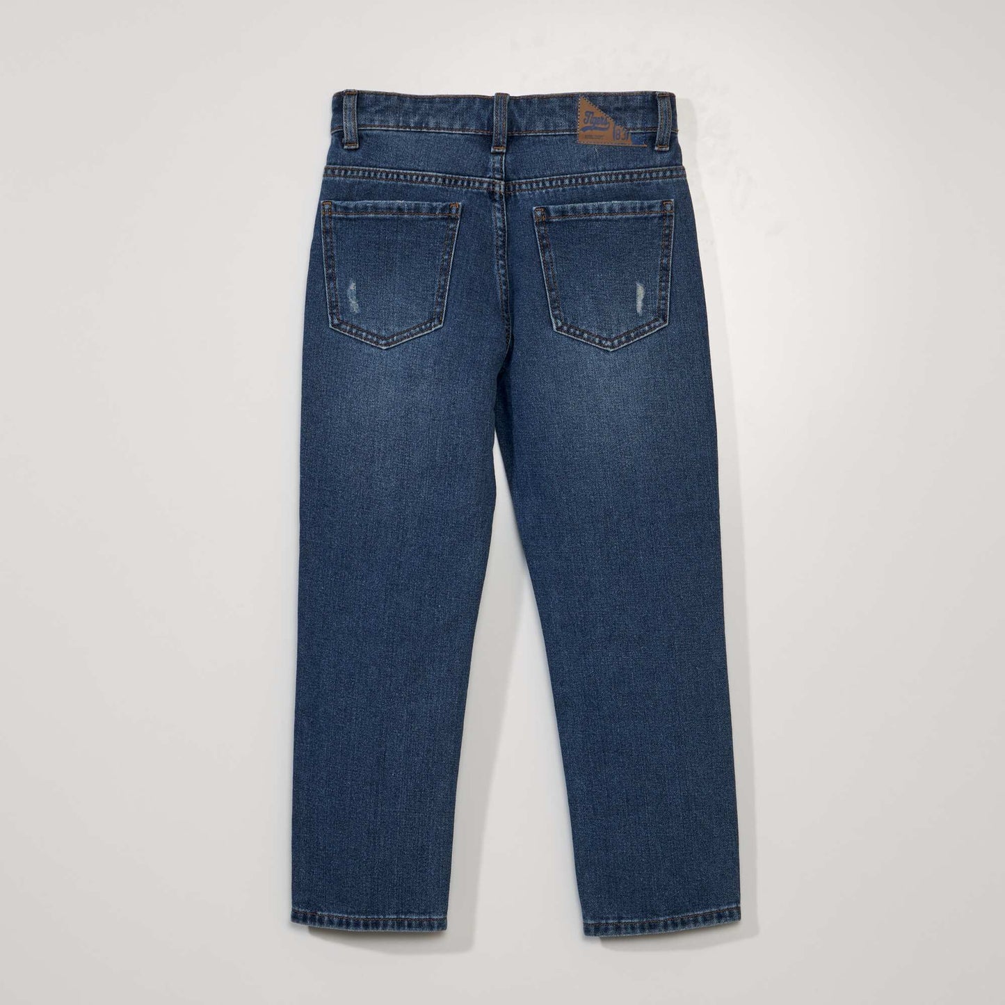 Straight jeans with distressed detailing BLUE