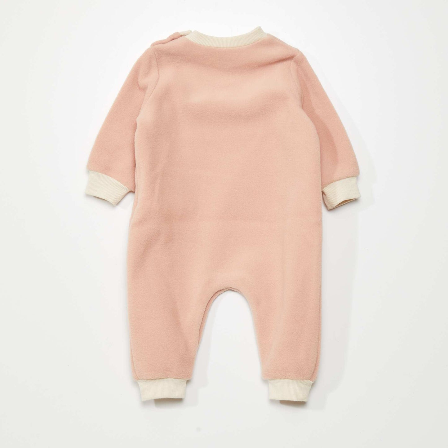 Two-tone fleece sleepsuit with kangaroo pocket GIRL