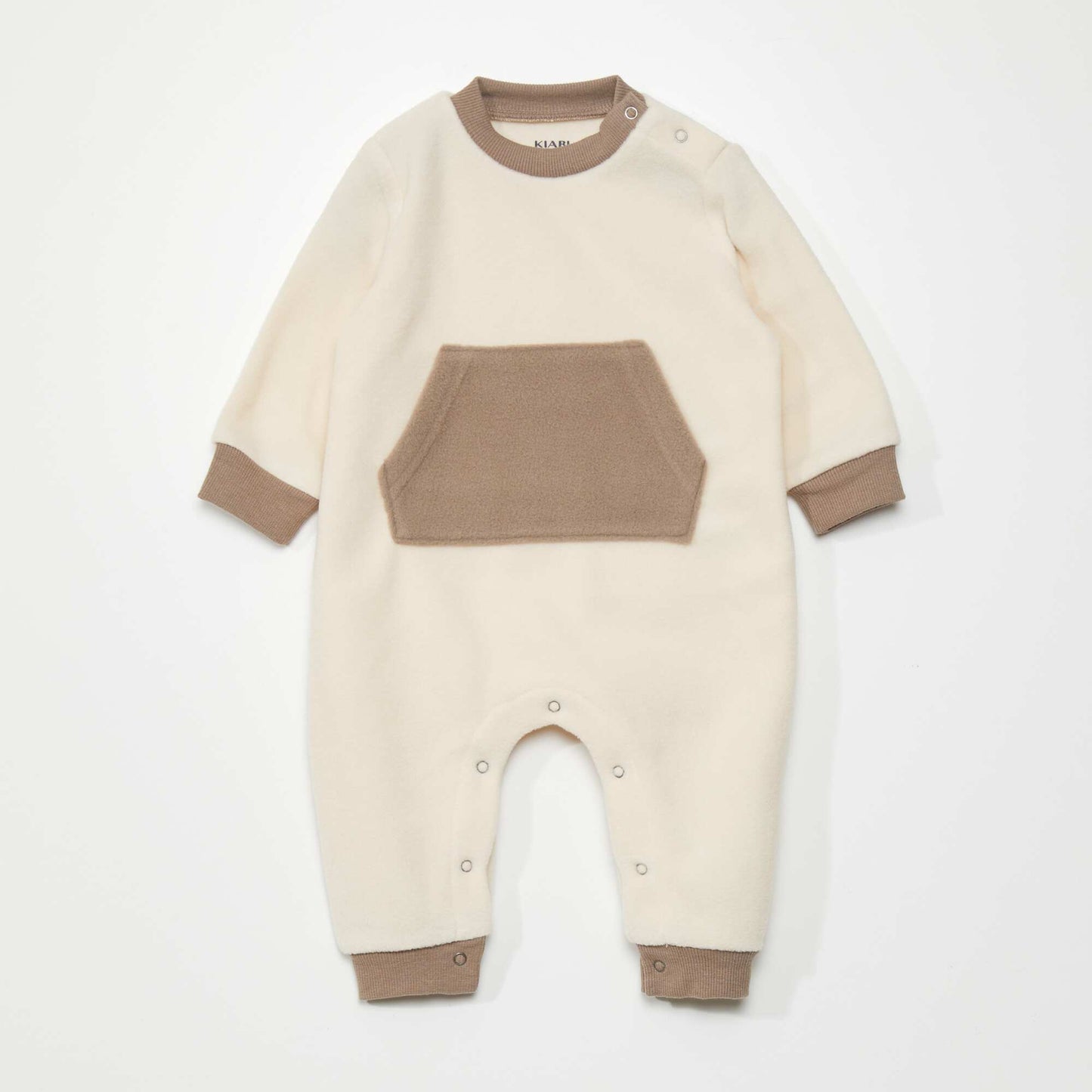 Two-tone fleece sleepsuit with kangaroo pocket MIXED