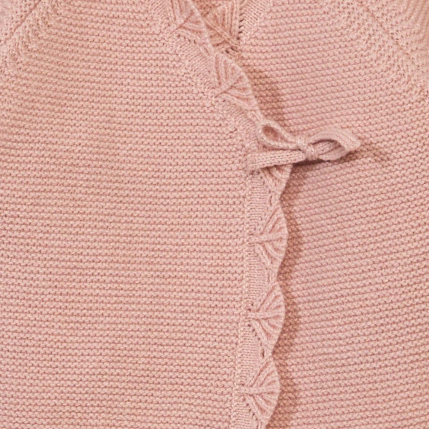 Garter stitch wrap cardigan MISTY PINK