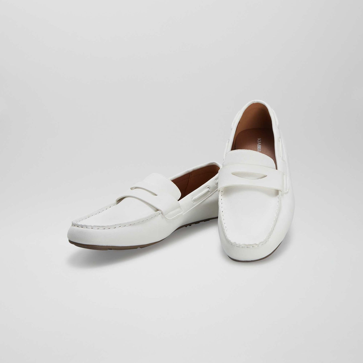 Suedette loafers WHITE
