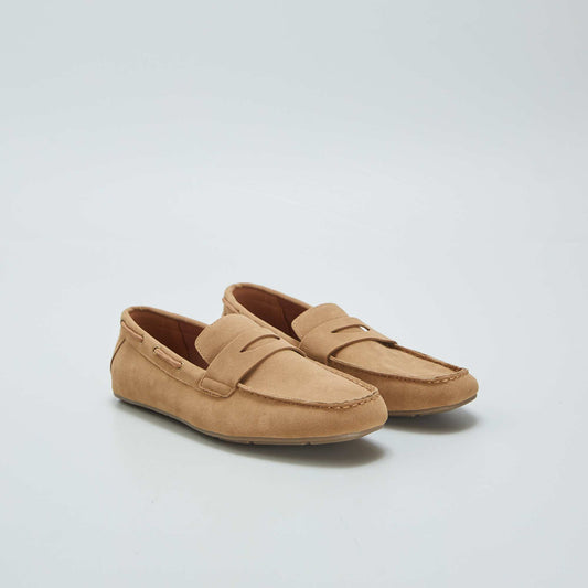 Suedette loafers BROWN