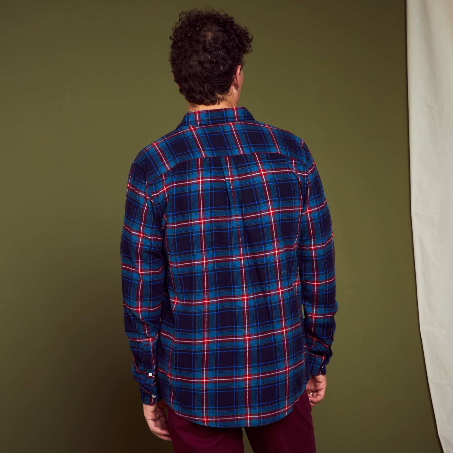 Checked flannel shirt BLACK BLUE