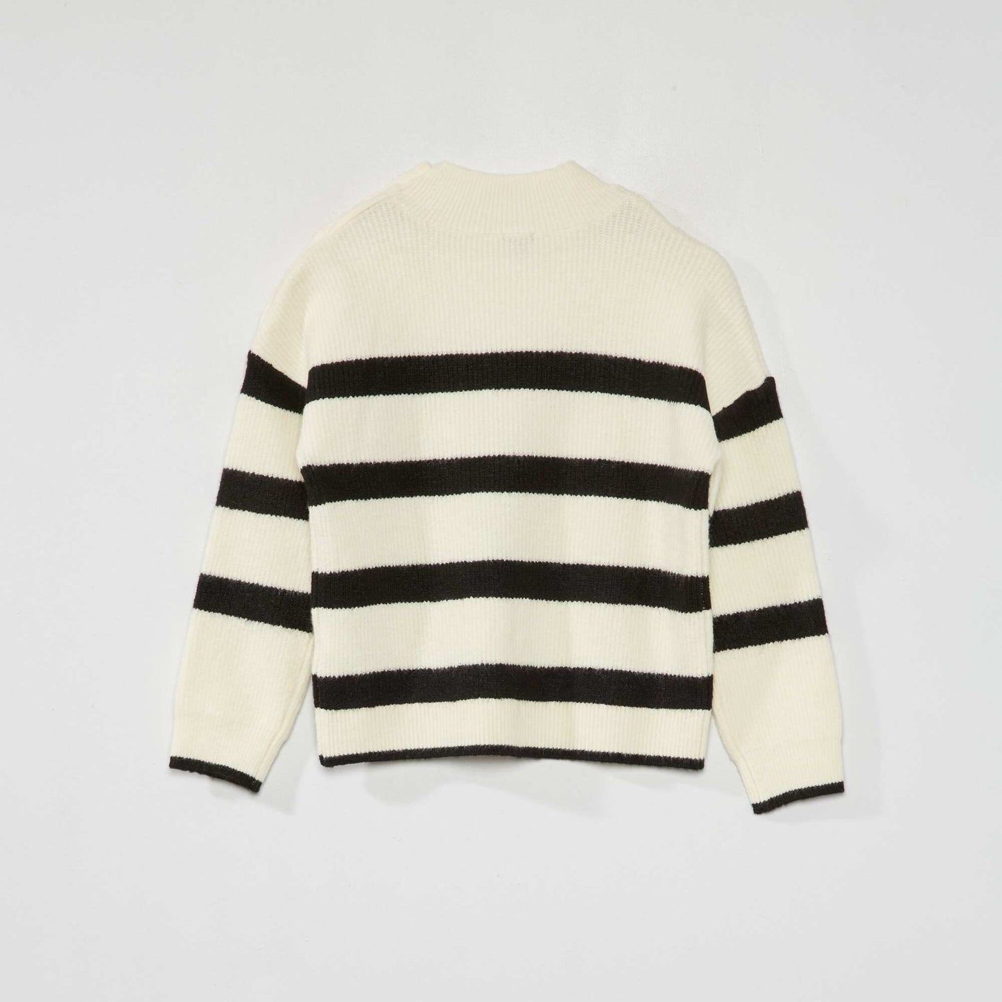 Long-sleeved Breton sweater ECRU_BLACK