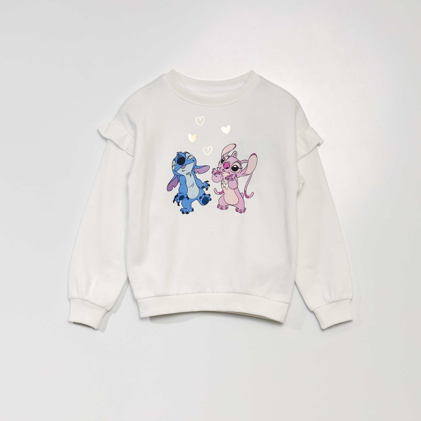 Stitch sweatshirt with ruffles around the arms SNOW_STITC