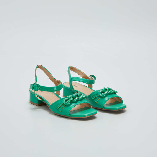Heeled sandals GREEN