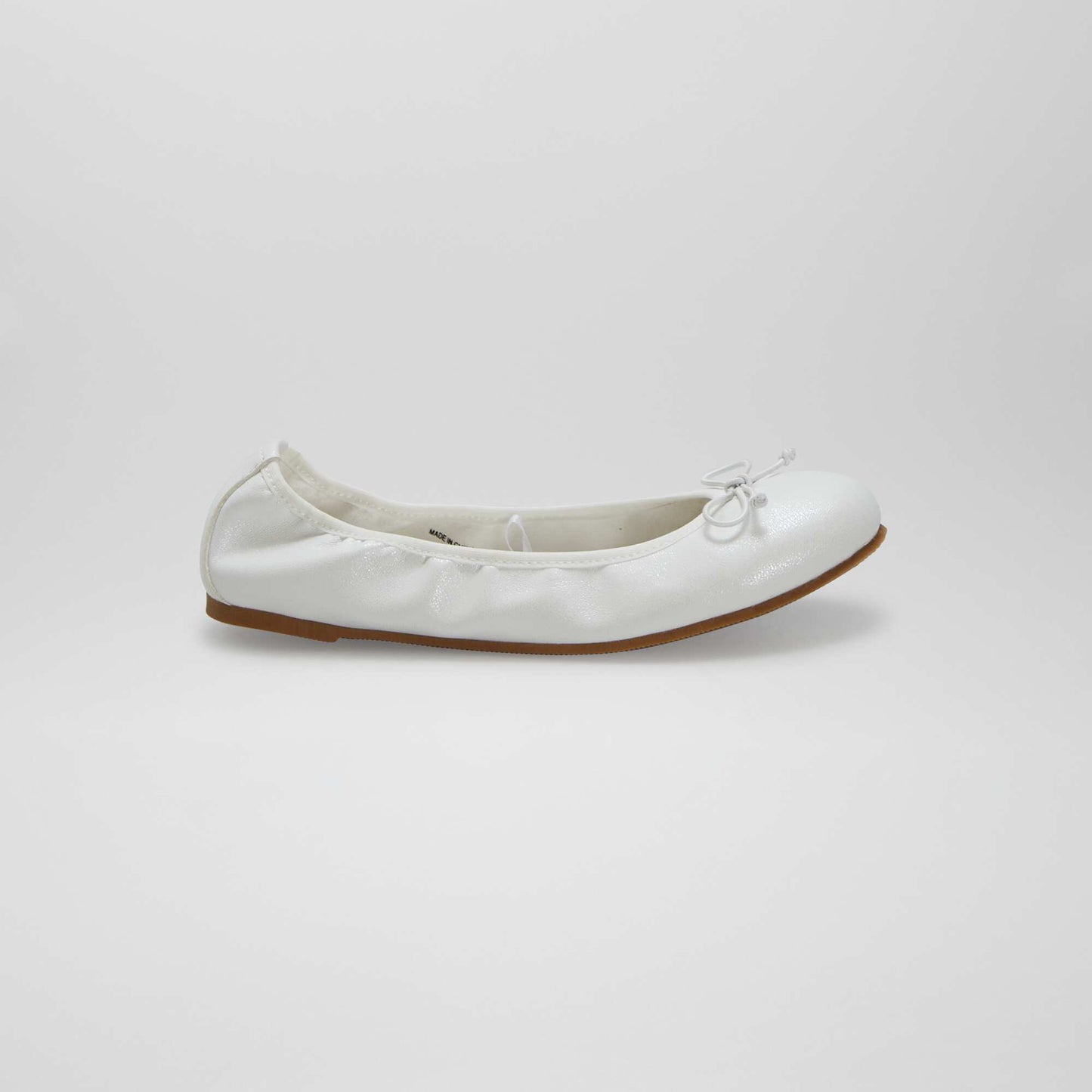 Ballet pumps with fancy bow WHITE