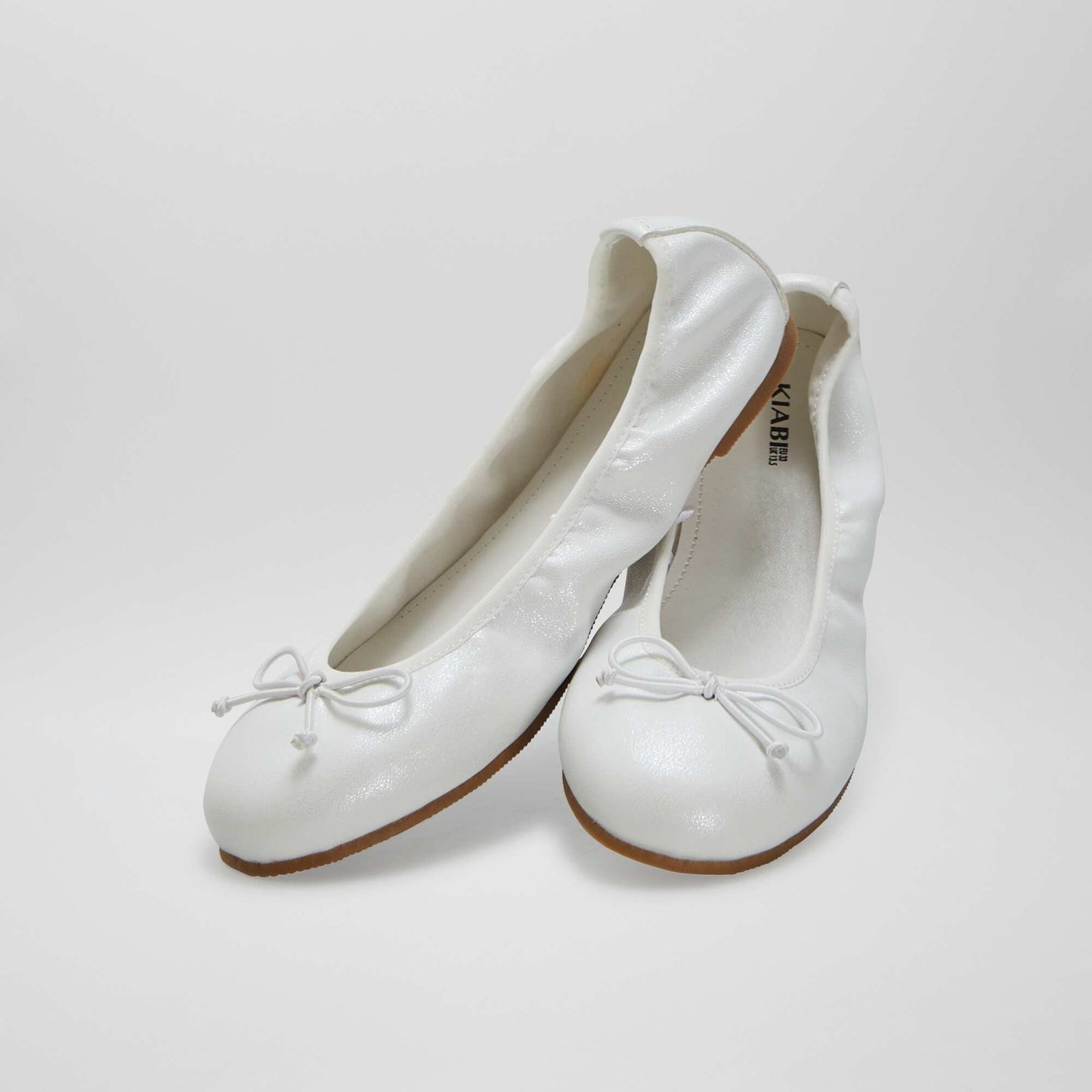 Ballet pumps with fancy bow WHITE