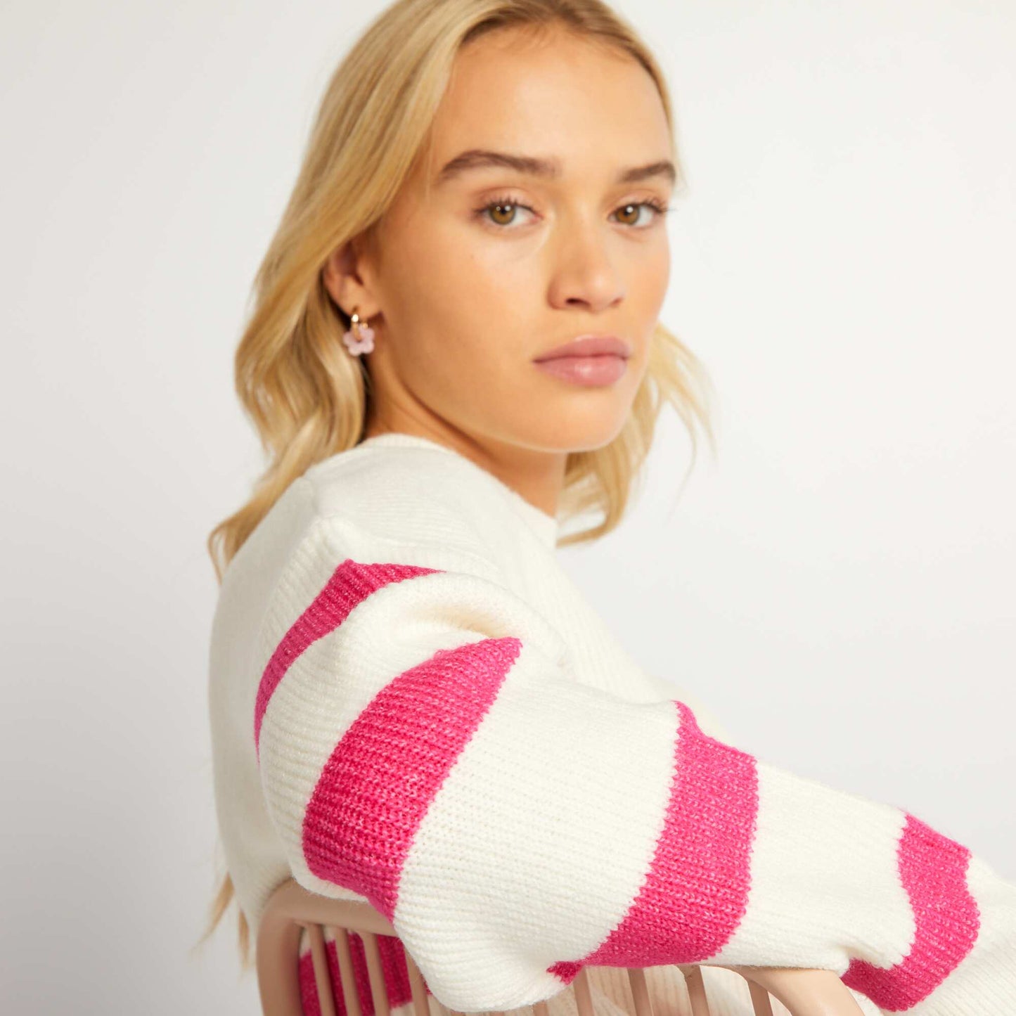 Knit sailor sweater WHITE