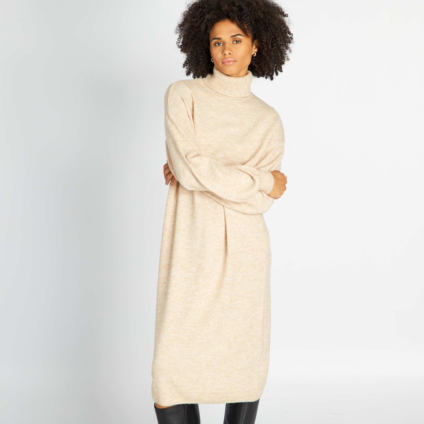 High-neck jumper dress BEIGASSAMP