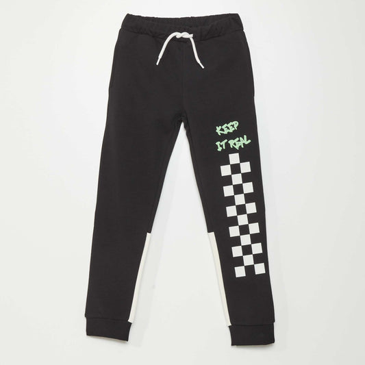 Printed joggers with an elasticated waistband DAM_BLACK