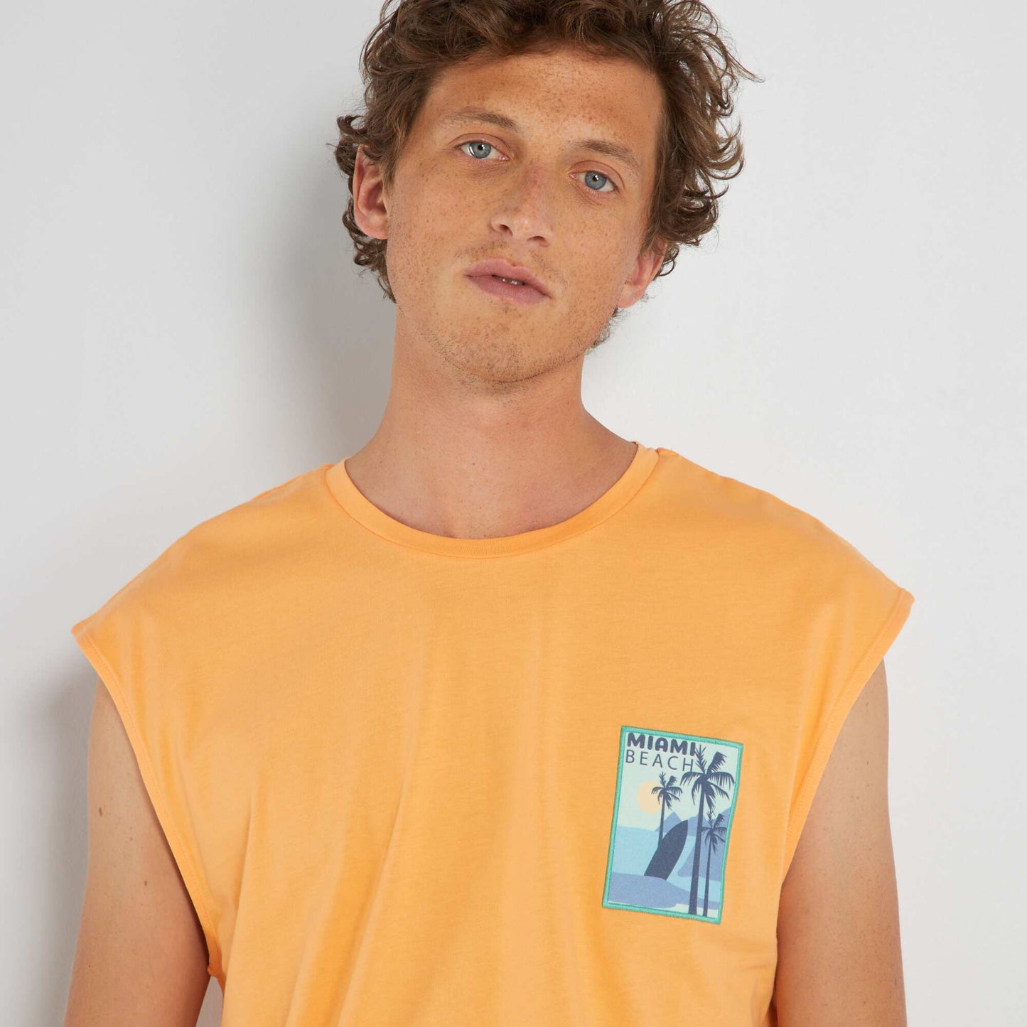 Jersey vest top with print MOCK ORANG