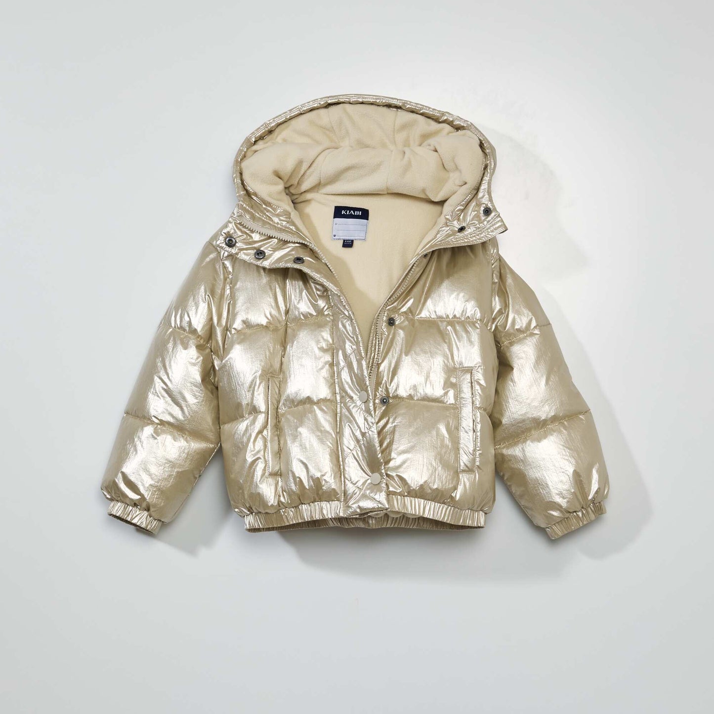 Quilted padded jacket with hood PALE GOLD