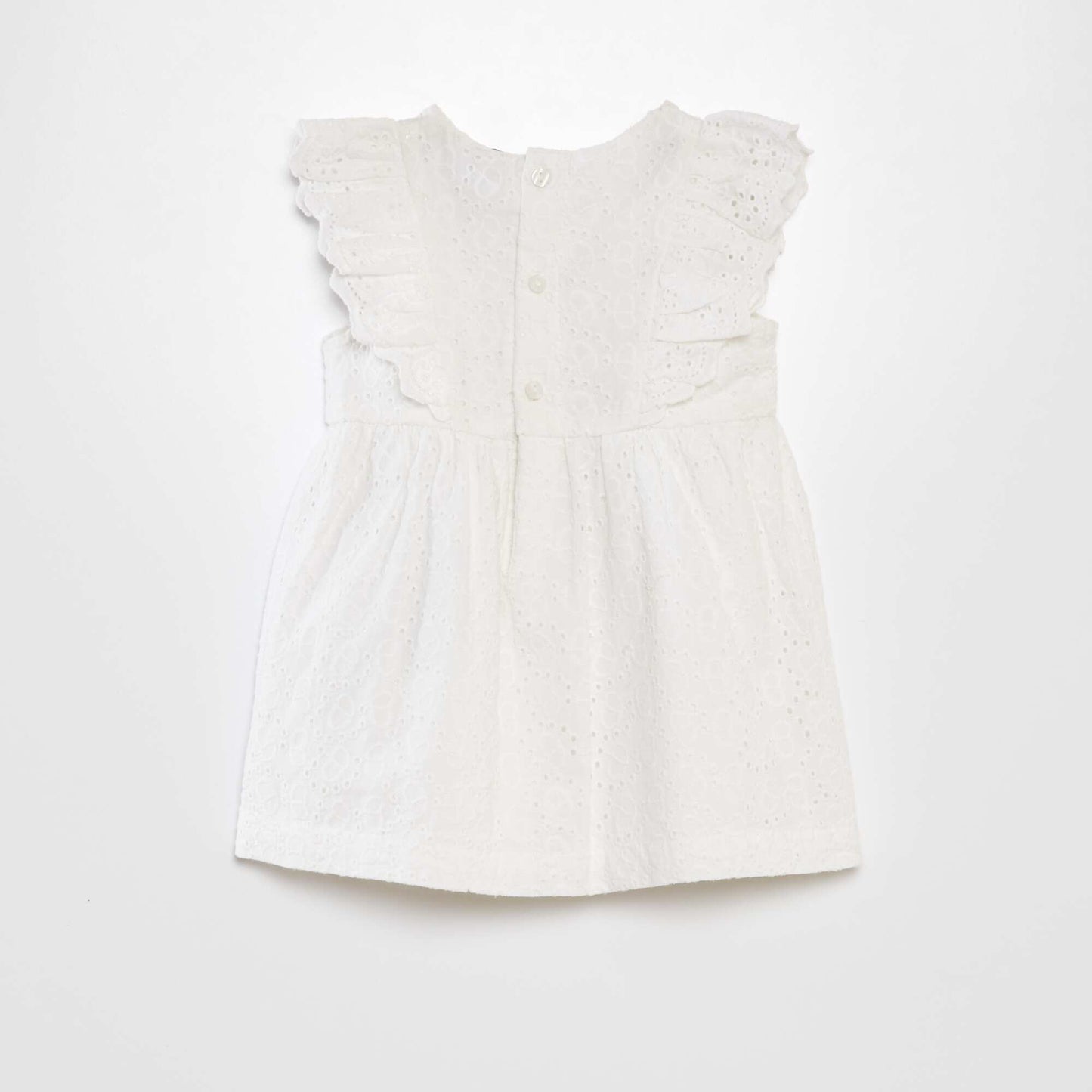 Dress with broderie anglaise WHITE