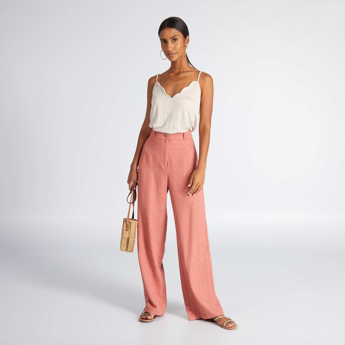 Jacquard wide-leg trousers PINK ACE