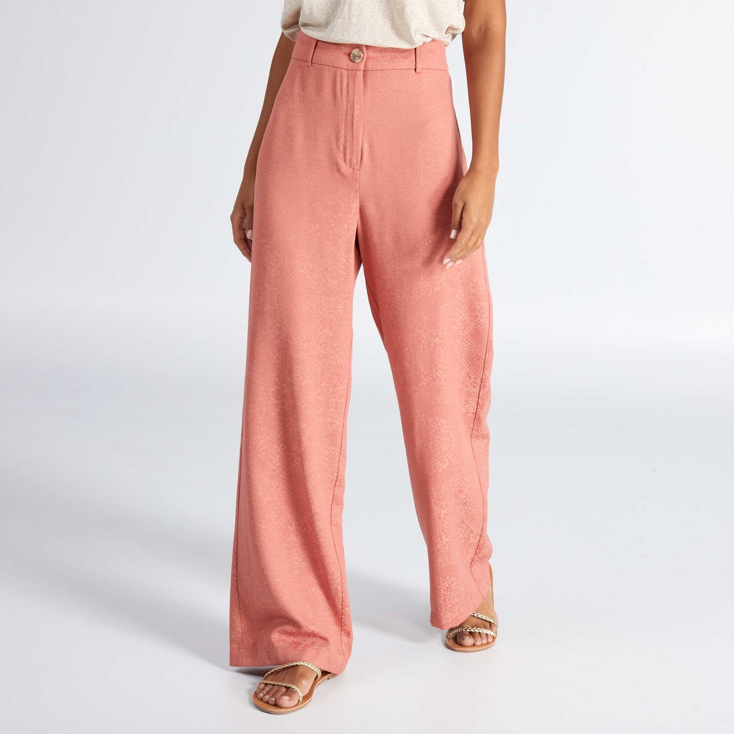 Jacquard wide-leg trousers PINK ACE