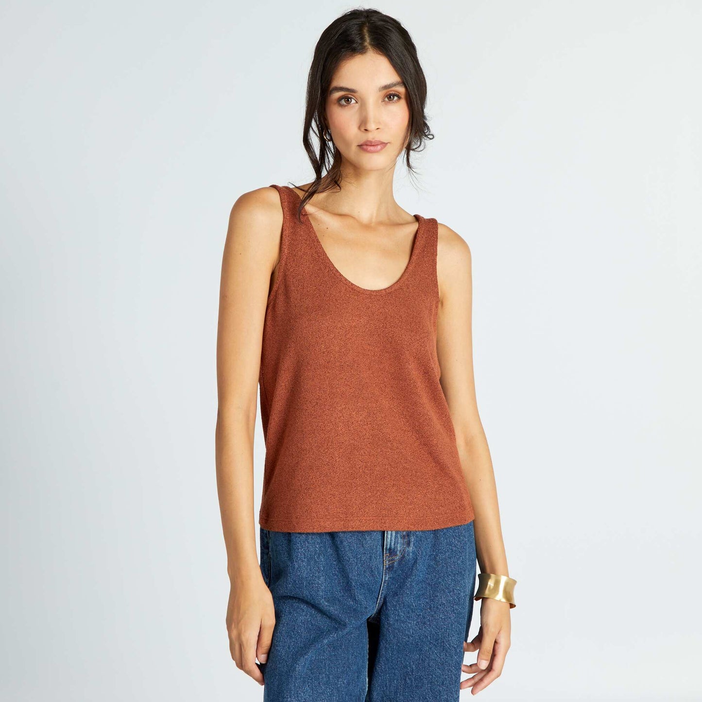 V-neck vest top BROWN ACE