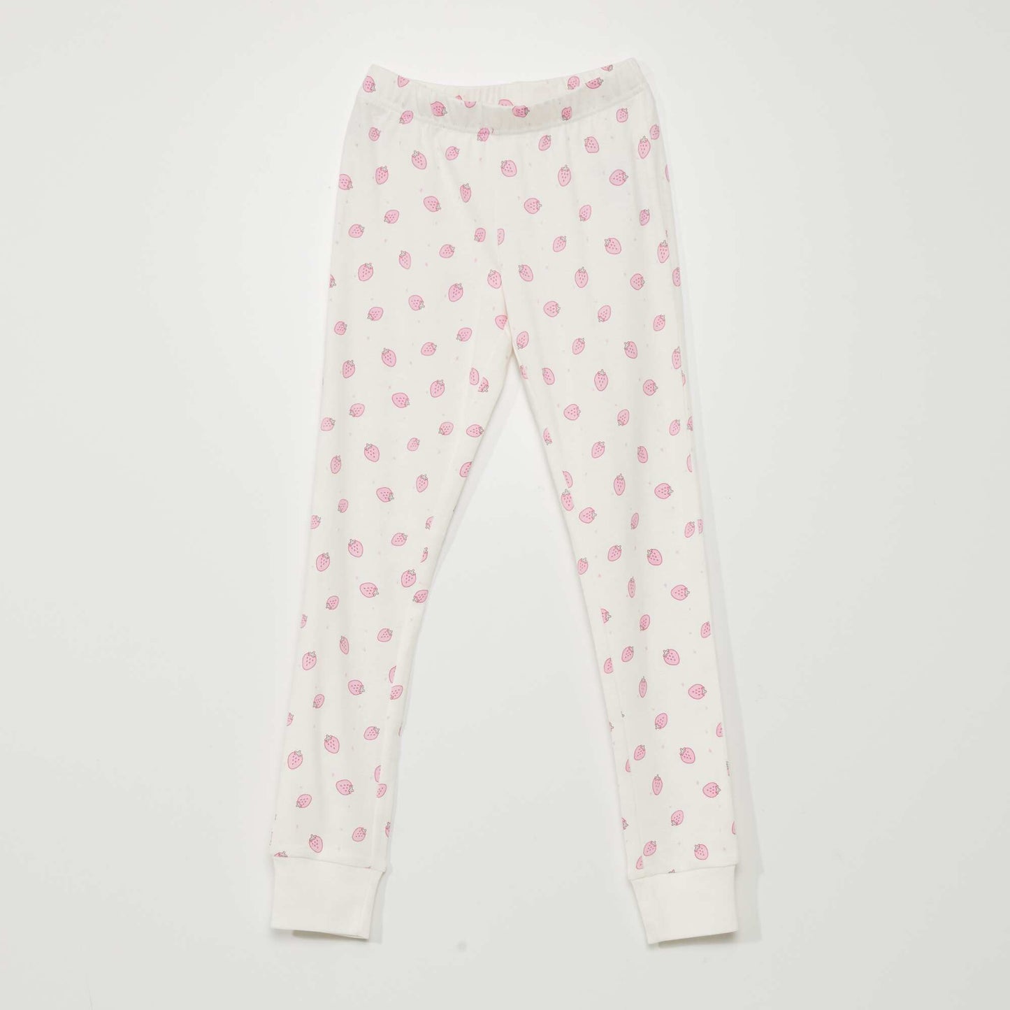 Long pyjamas - Strawberry print - 2-piece set PINK