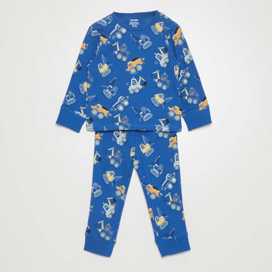 Ribbed pyjama set - 2-piece set BLUE
