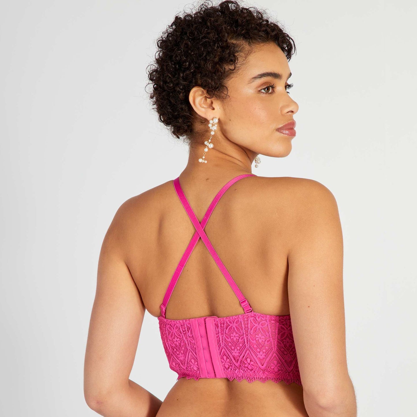 Lace bustier bra PINK BERRY