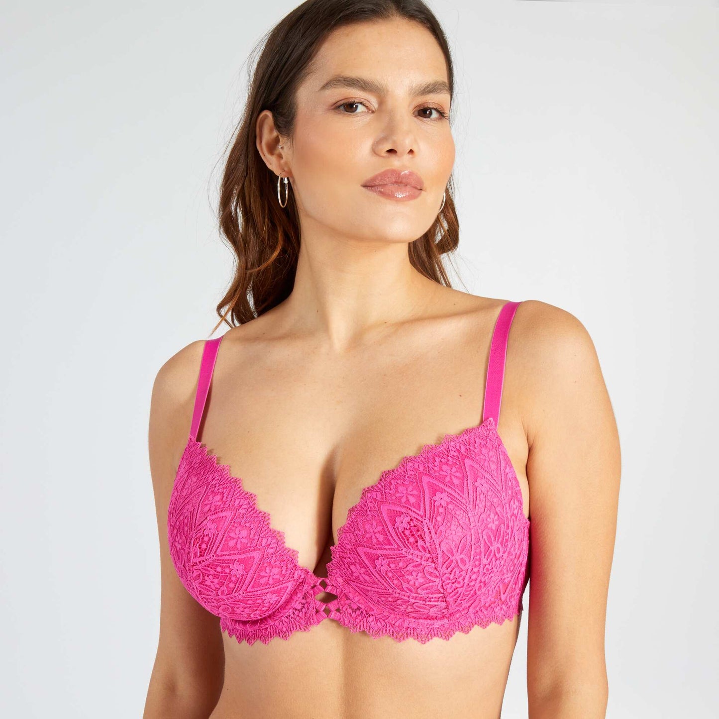 Lace bra for D & E cups PINK BERRY