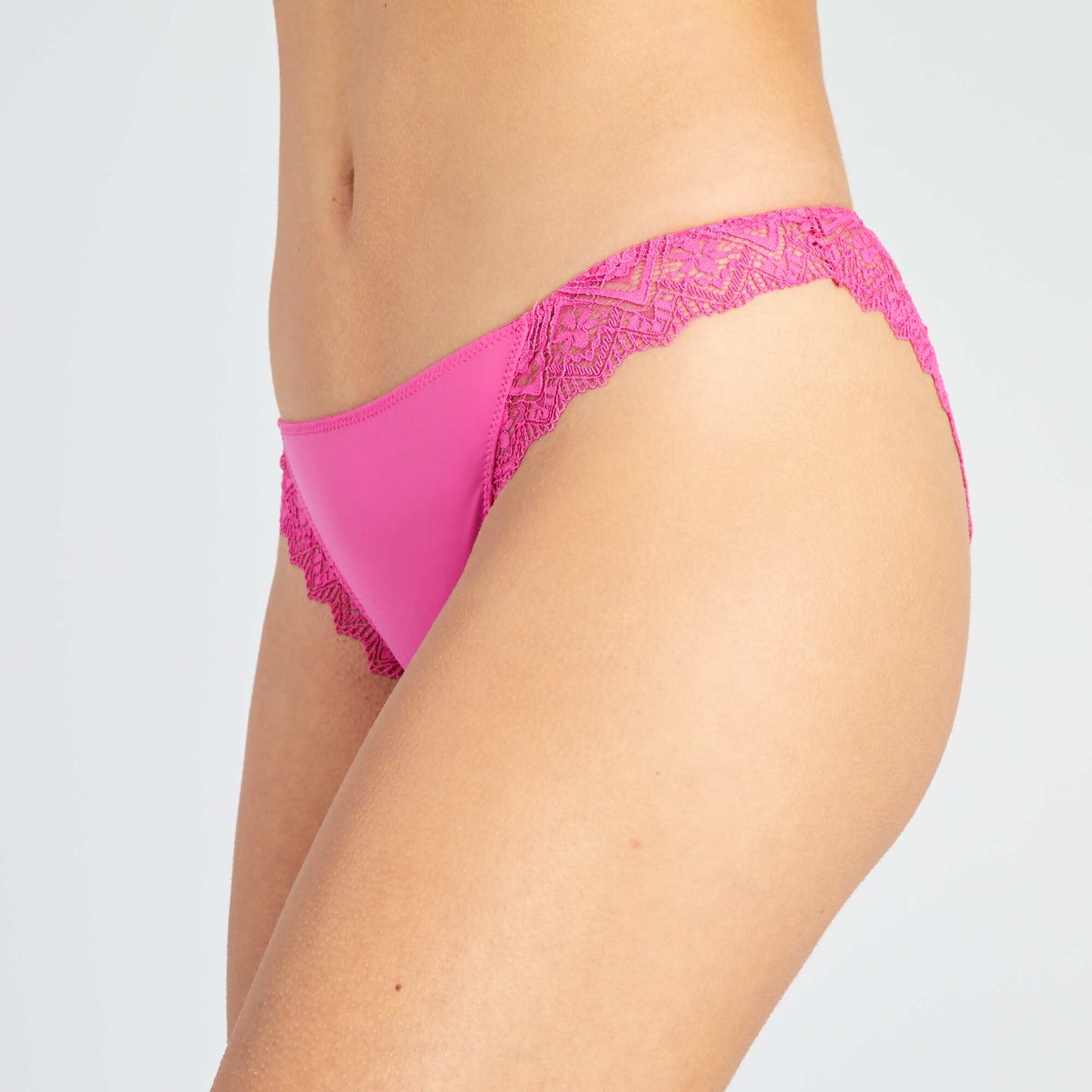 Lace and microfibre briefs PINK BERRY