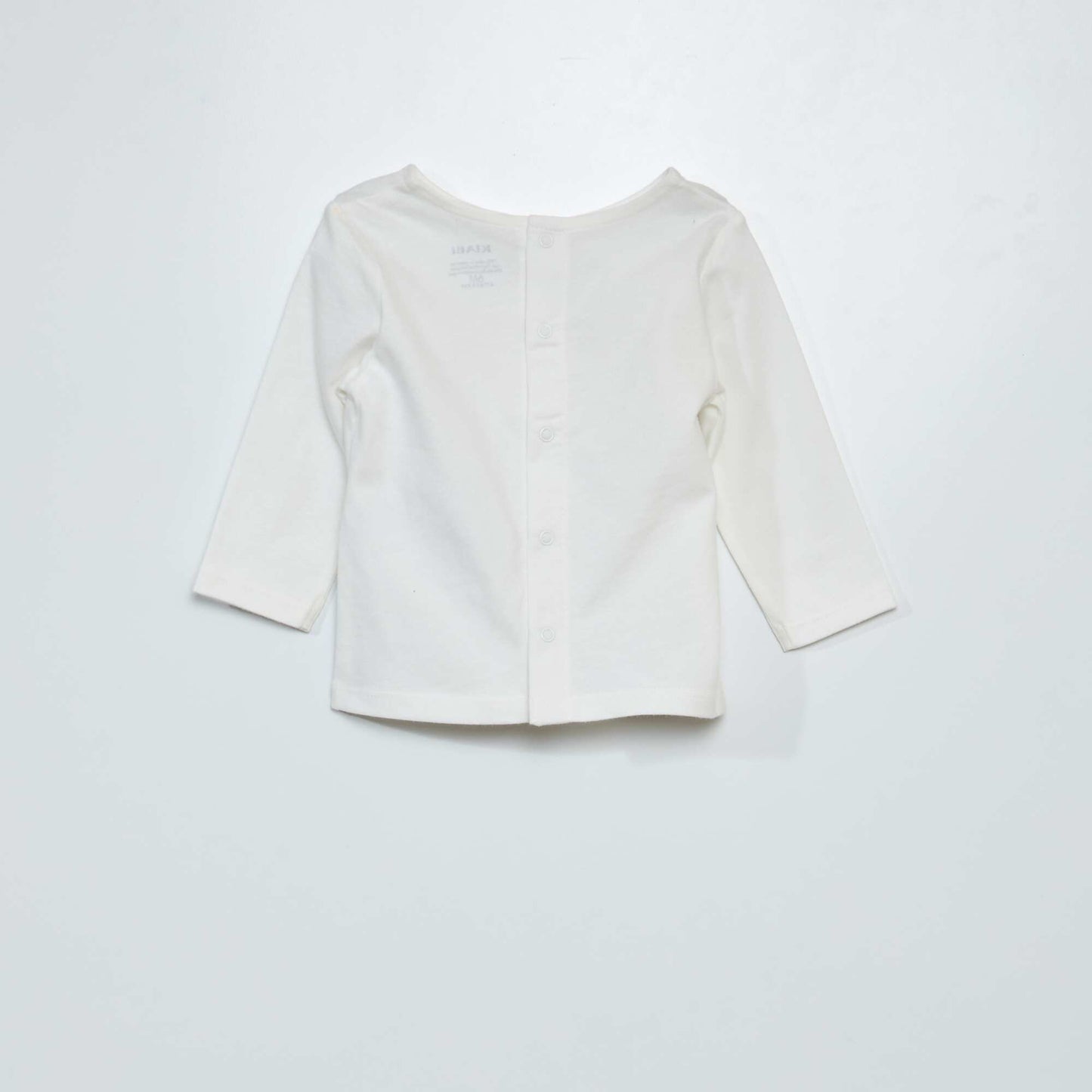 Long-sleeved bouclé print T-shirt WHITE