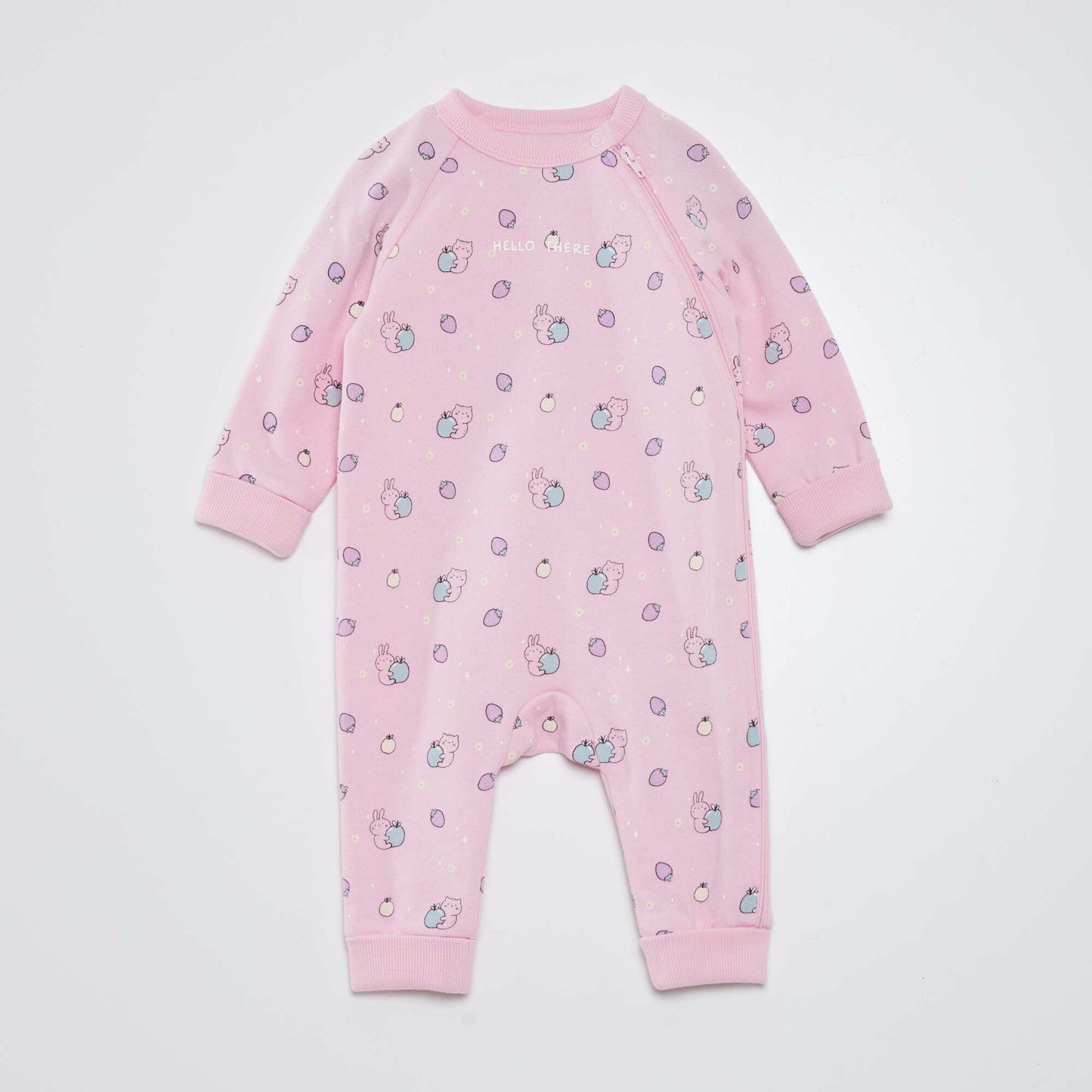 Sleepsuit with animal pattern PINK