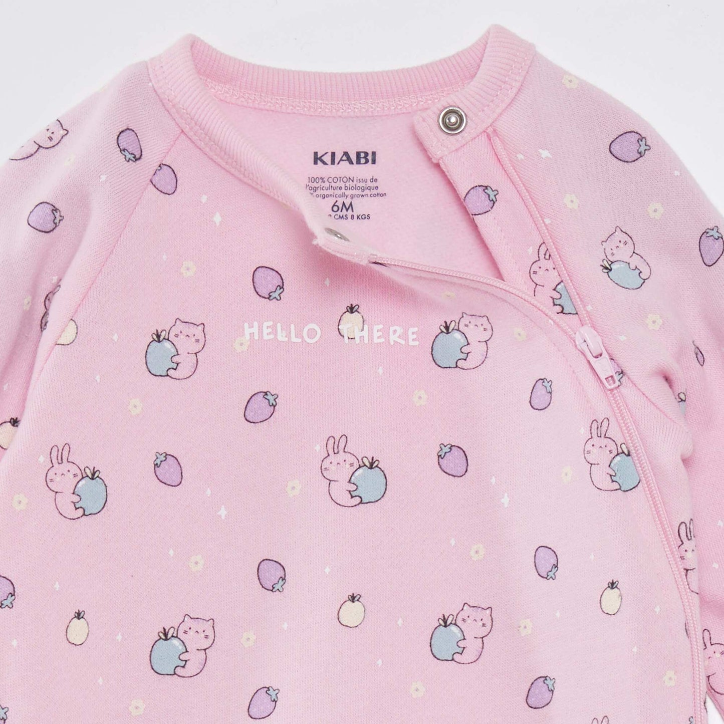 Sleepsuit with animal pattern PINK