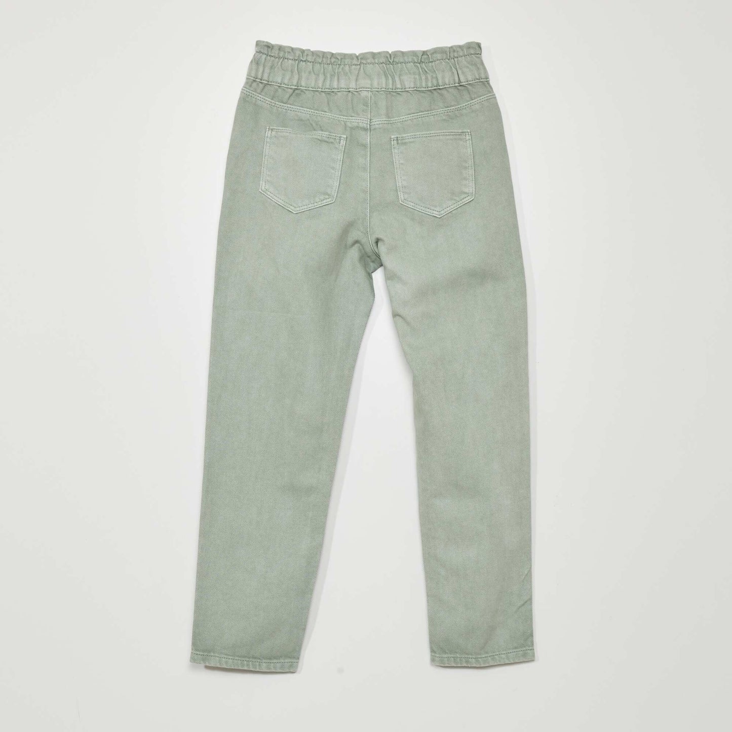 High-rise paper bag jeans GREEN