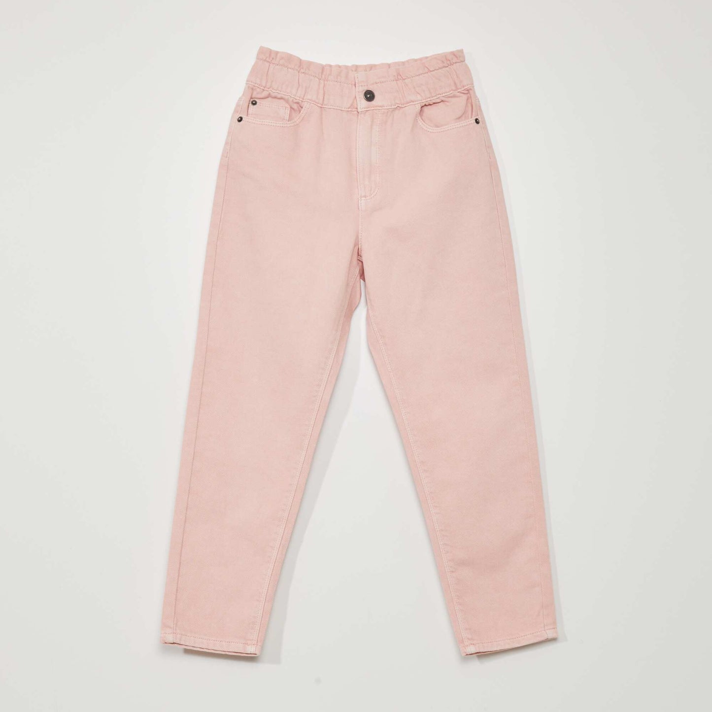 High-rise paper bag jeans PINK