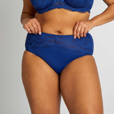 Plain lace briefs BLUE