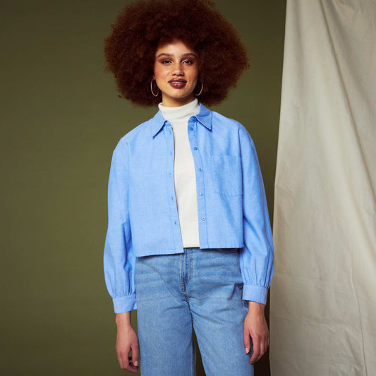 Cropped Oxford shirt BLUEOXFORD