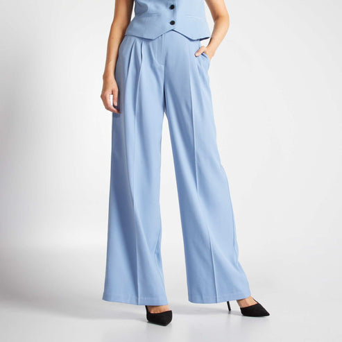 Wide-leg trousers Blue – Kiabi Arabie
