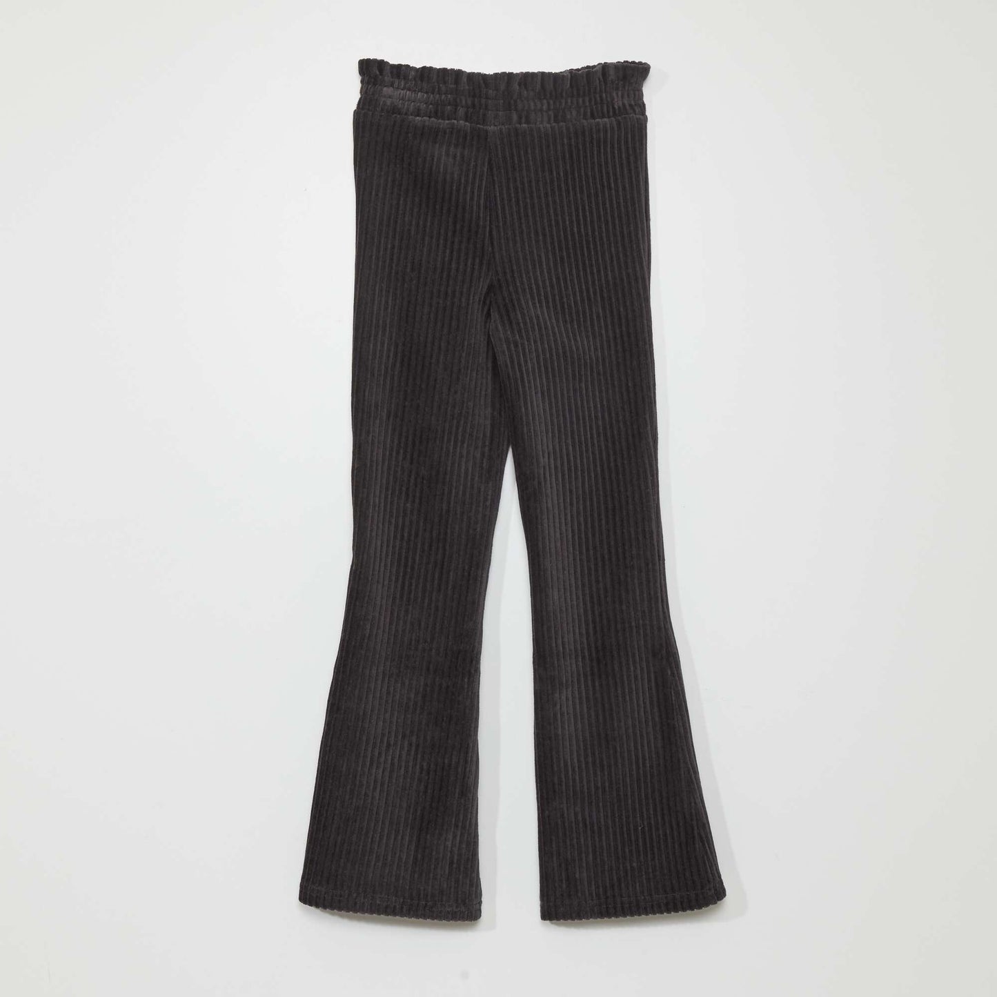 Corduroy knit fabric trousers BLACK