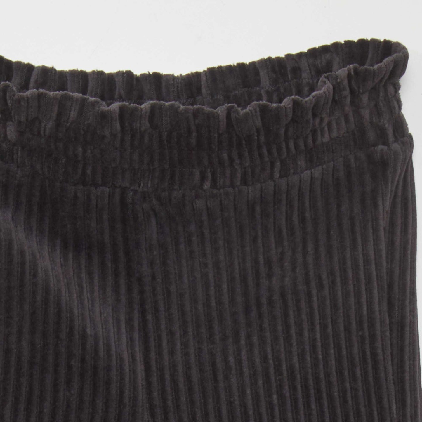 Corduroy knit fabric trousers BLACK