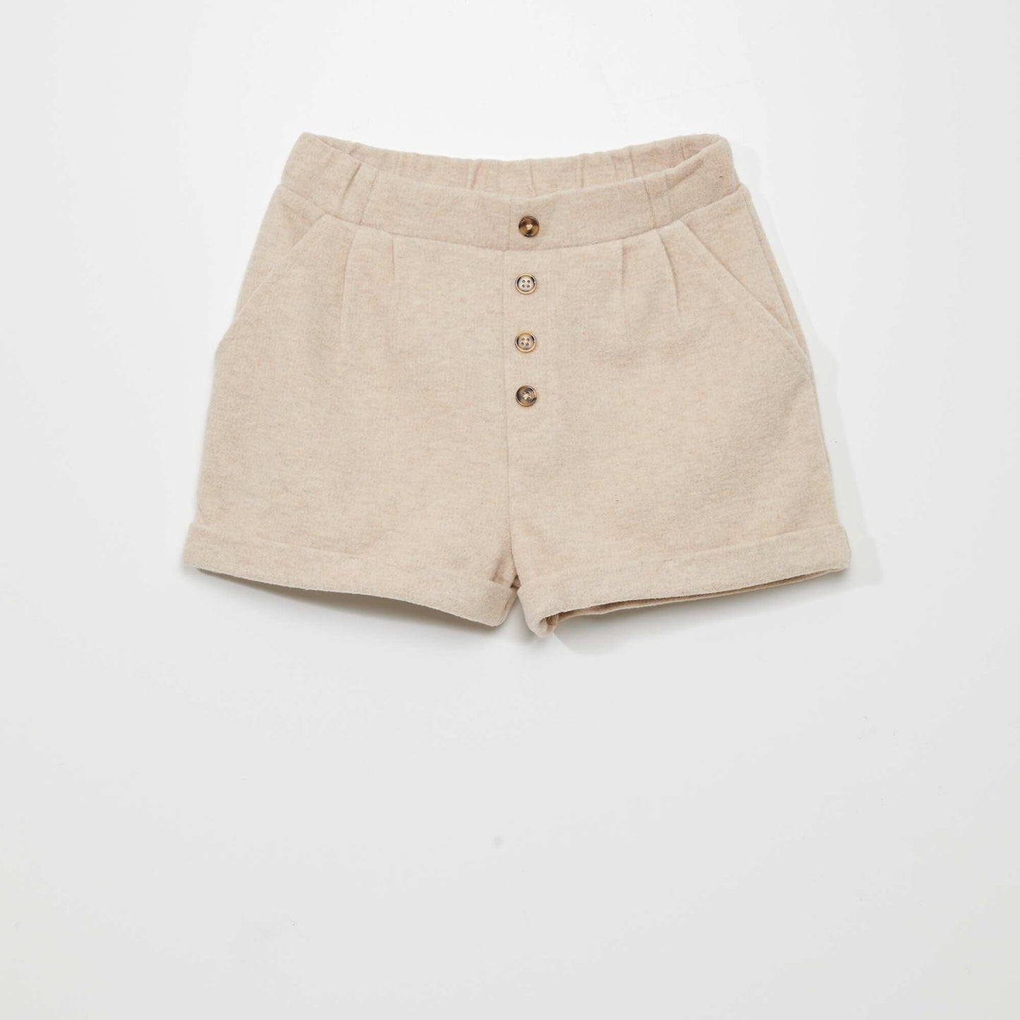 Woolcloth-effect shorts BEIGE