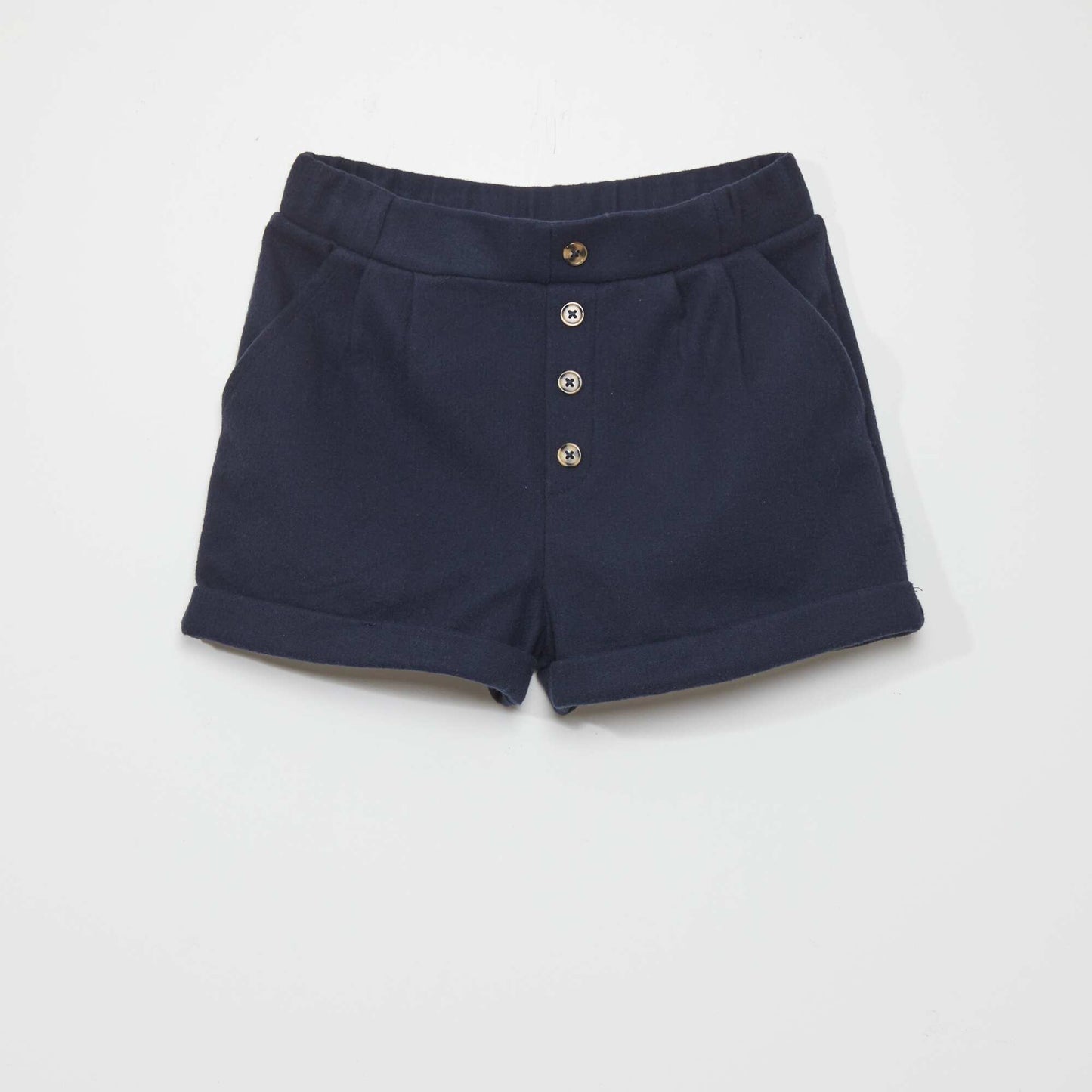 Woolcloth-effect shorts blue