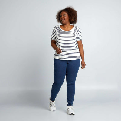 Regular-fit stretch high-waist jeggings BLUE