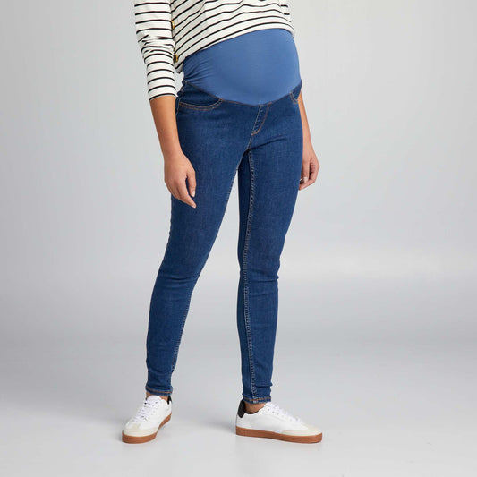 Maternity jeggings with support panel BLUE
