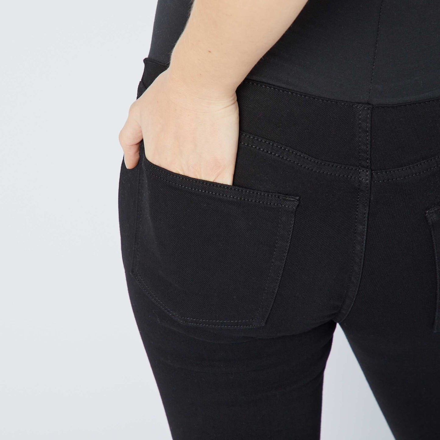 Maternity jeggings with support panel BLACK