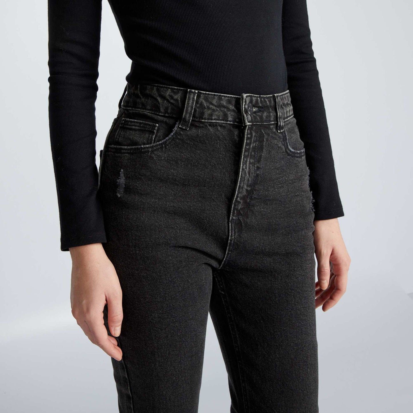High-rise flared/bootcut jeans BLACK