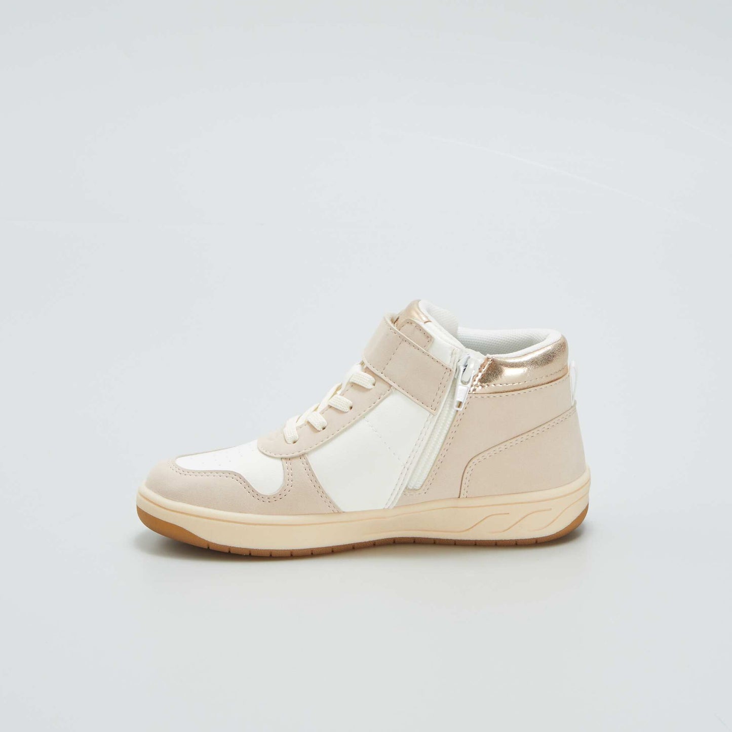 Two-tone high-top trainers WHITE GOLD