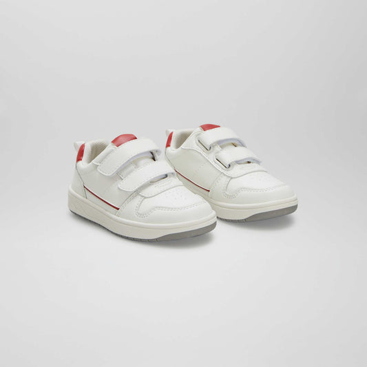 Three-tone low-top trainers WHITE
