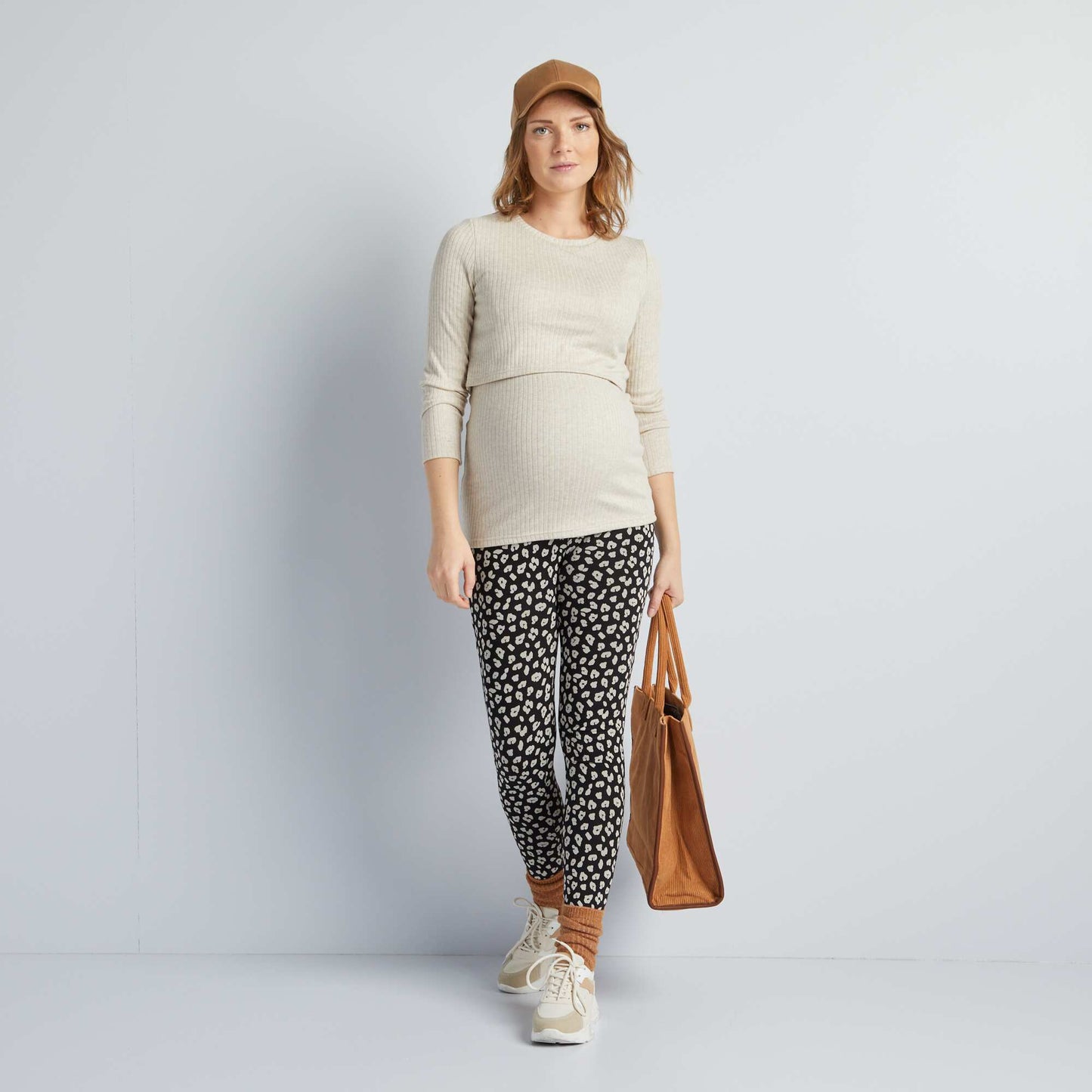 Long maternity leggings BLACK